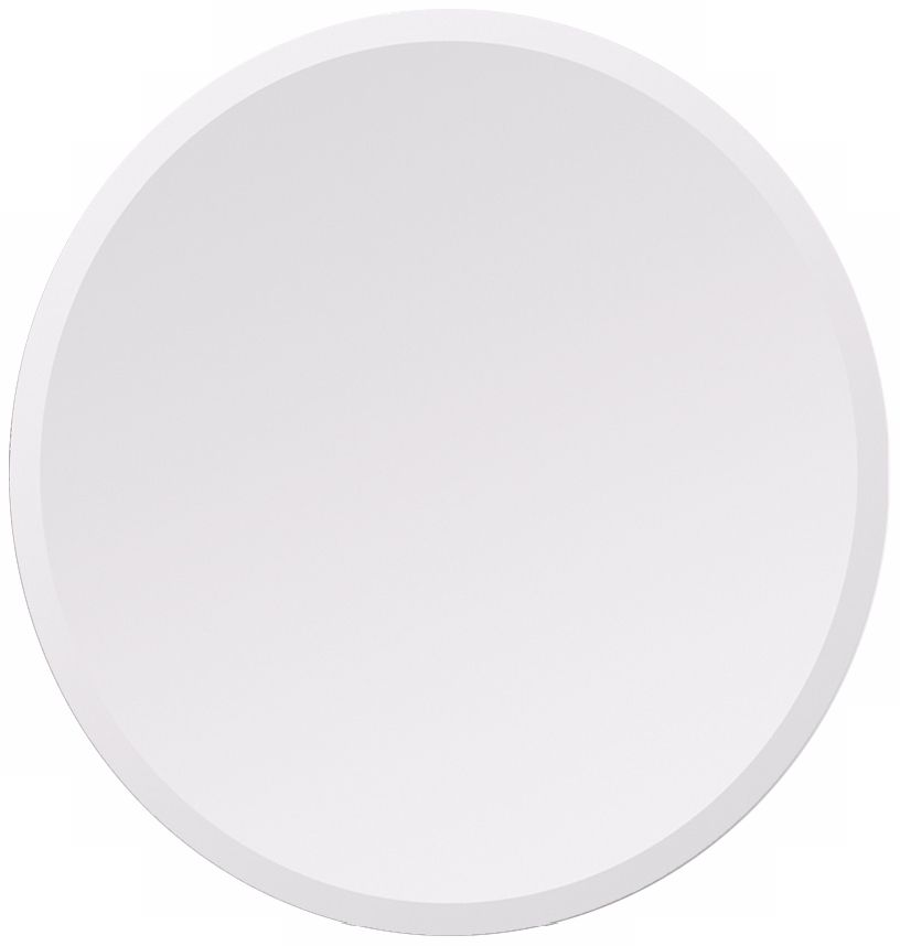 Frameless Beveled 30" Wide Round Wall Mirror