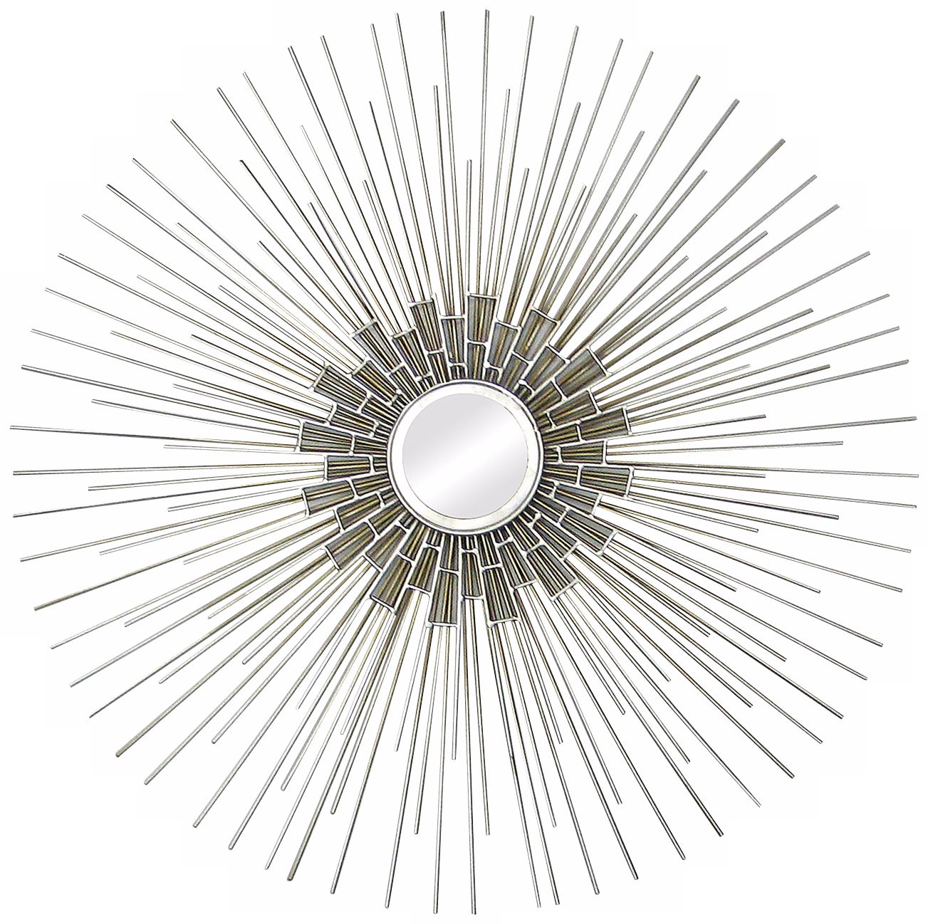 Antique Silver Rays 35" Wide Wall Mirror