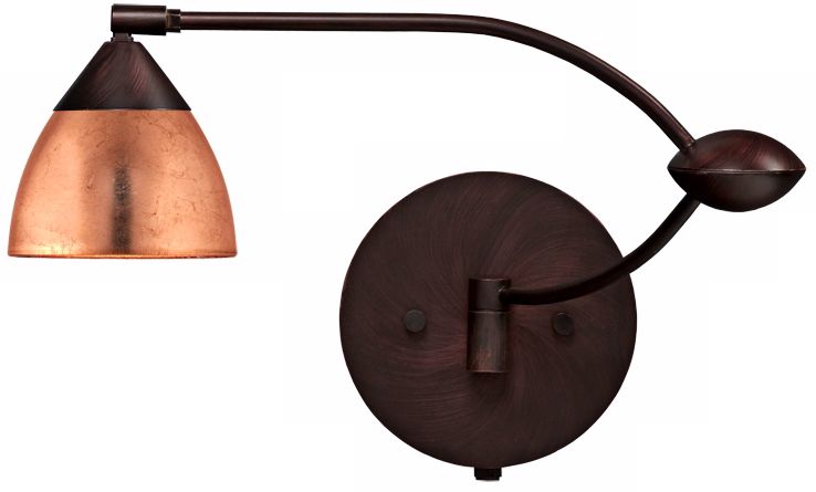 Bronze Copper Foil 18 1/2" Plug-In Swing Arm Wall Light