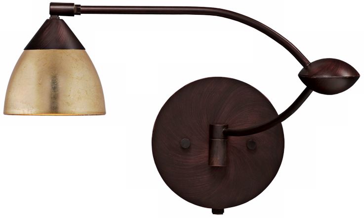 Bronze Gold Foil 18 1/2" Plug-In Swing Arm Wall Light