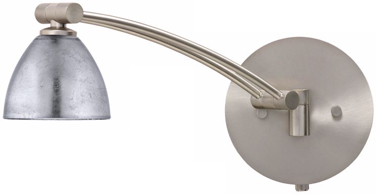 Nickel Silver Foil 18 1/2" Plug-In Swing Arm Wall Light