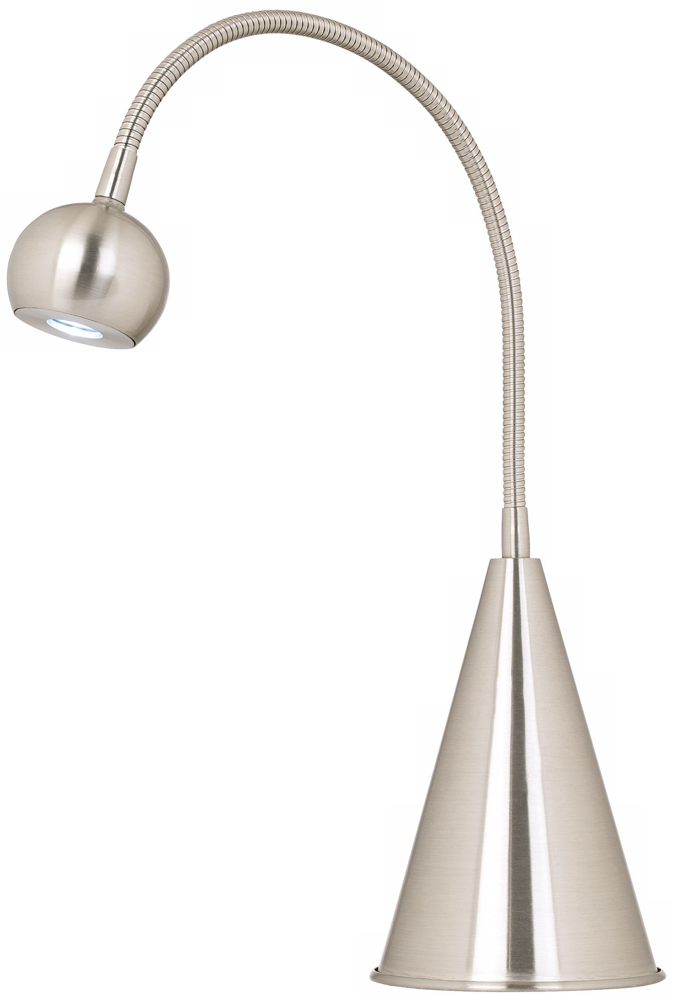 Gooseneck Brushed Steel LED Desk Lamp