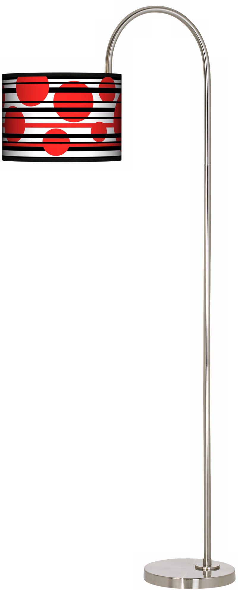 Red Balls Arc Tempo Giclee Floor Lamp