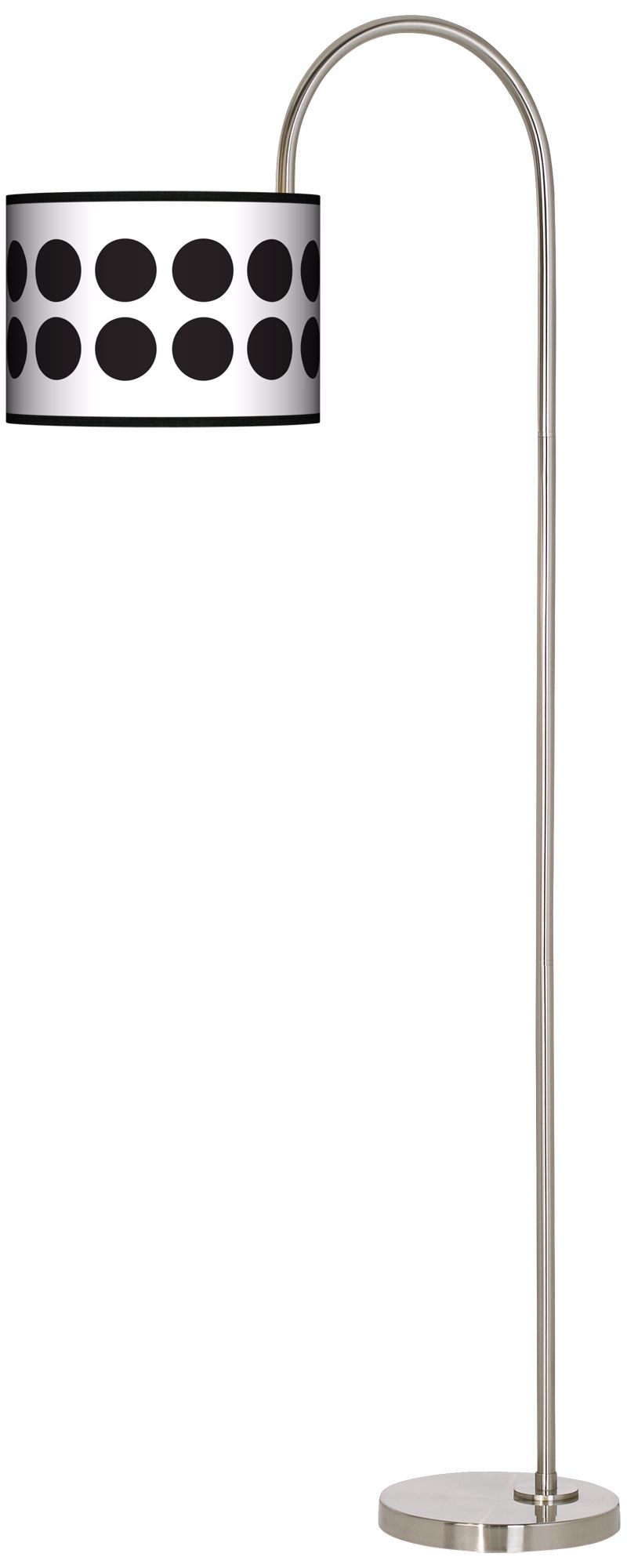 Black Orbs Arc Tempo Giclee Floor Lamp