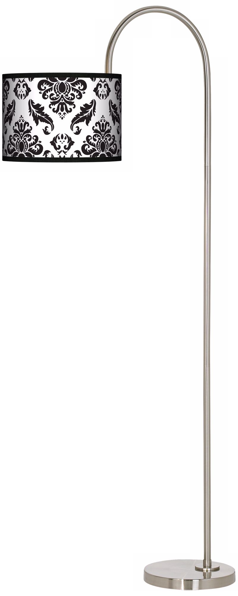 Black Filigree Arc Tempo Giclee Floor Lamp