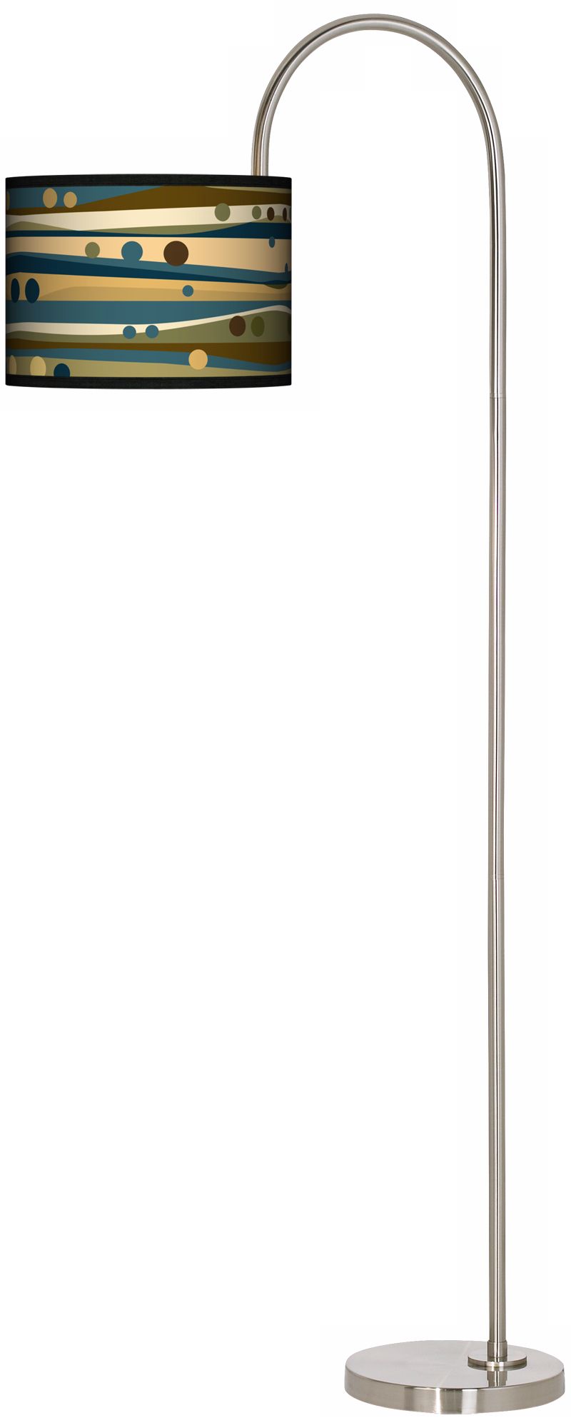 Dots and Waves Arc Tempo Giclee Floor Lamp