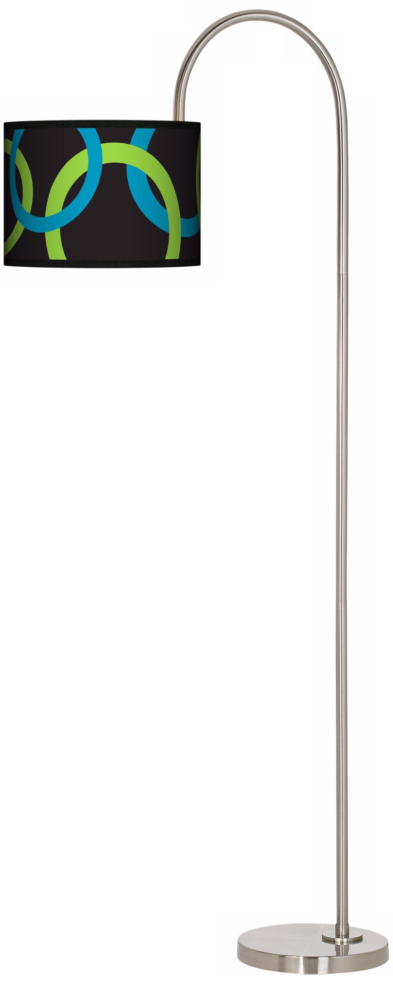 Blue and Green Links Arc Tempo Giclee Floor Lamp
