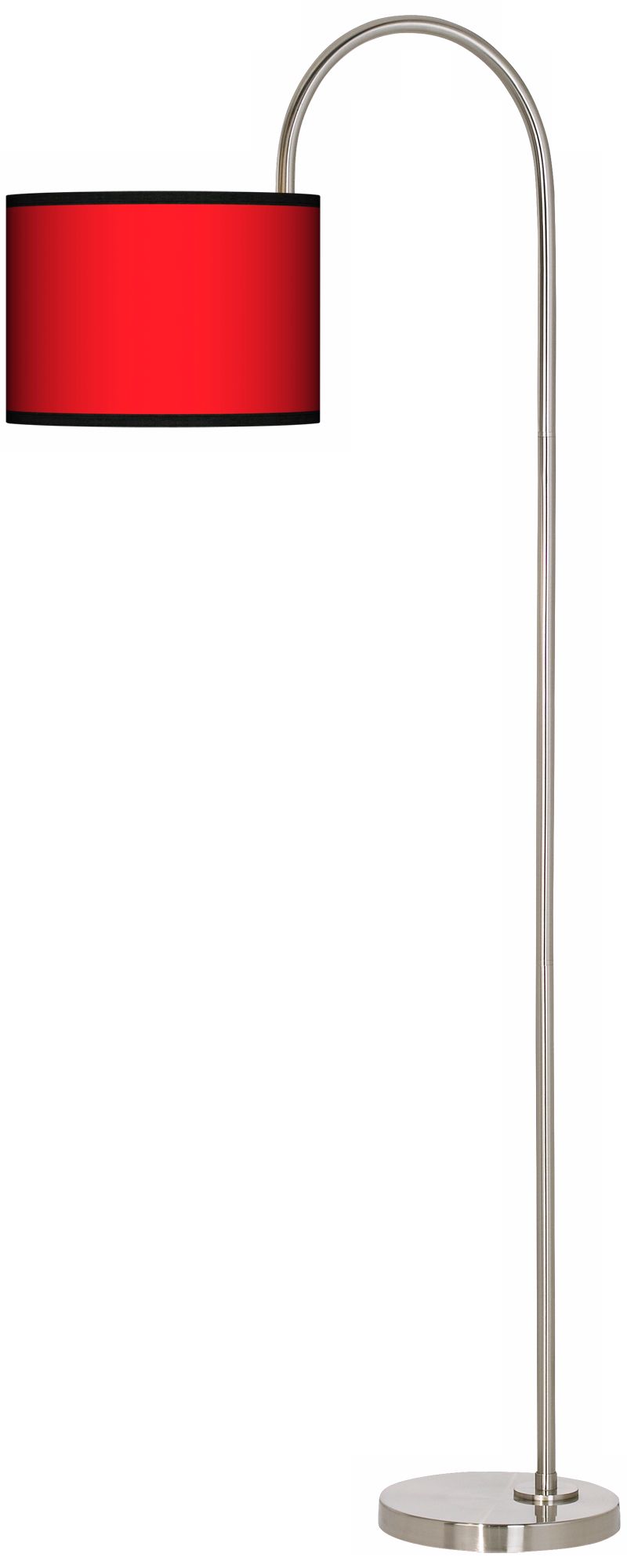 All Red Arc Tempo Giclee Floor Lamp