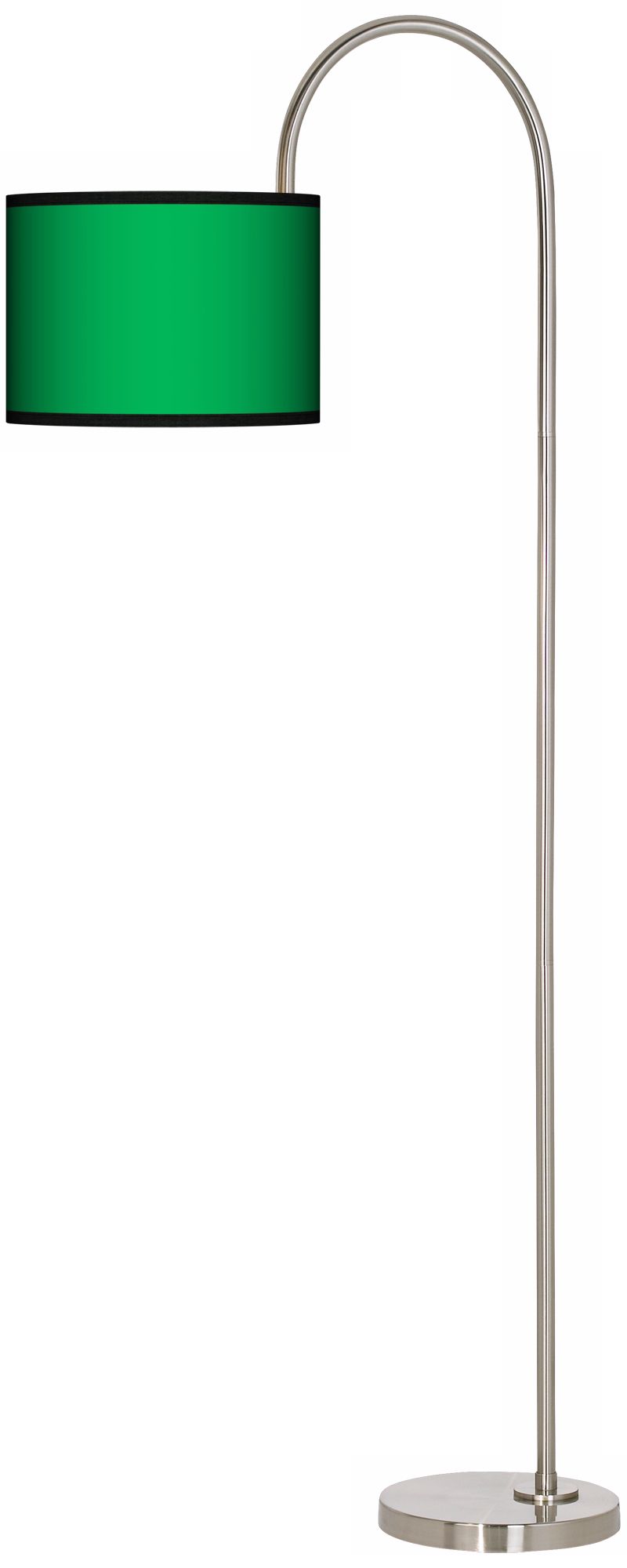 All Green Arc Tempo Giclee Floor Lamp
