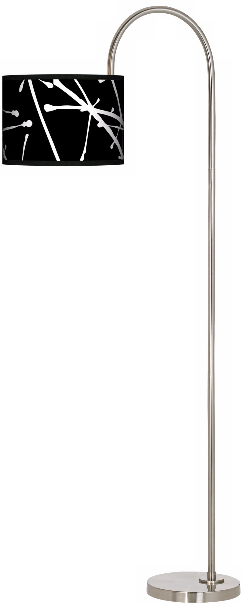 Stacy Garcia Calligraphy Tree Black Arc Tempo Giclee Floor Lamp