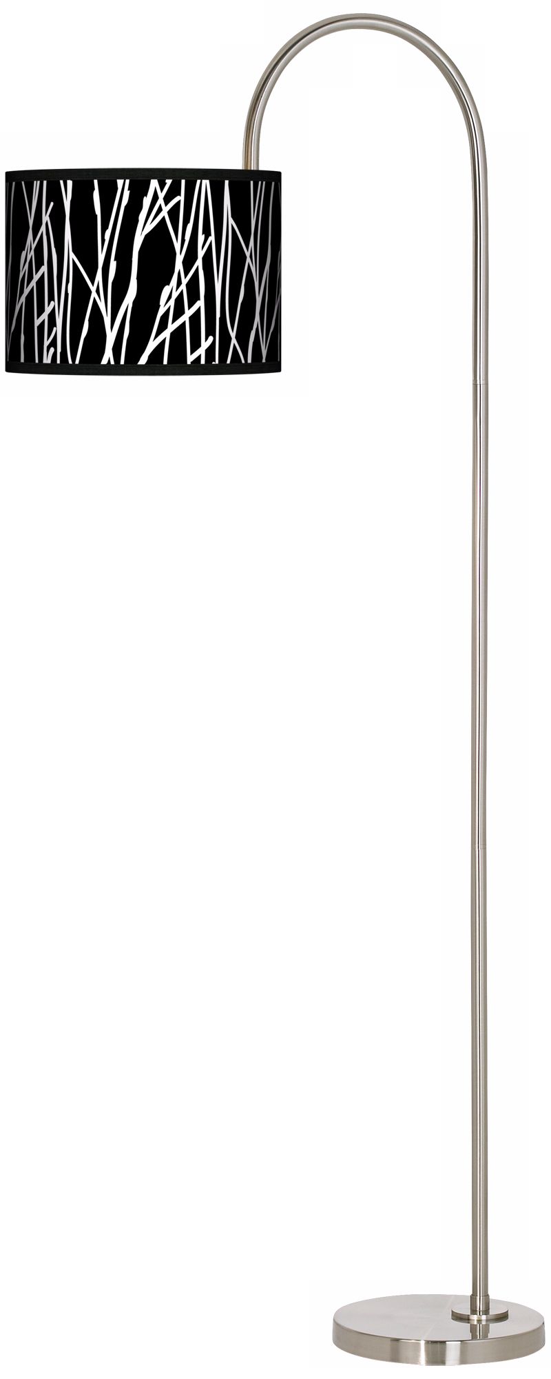 Stacy Garcia Twiggy Black Arc Tempo Giclee Floor Lamp