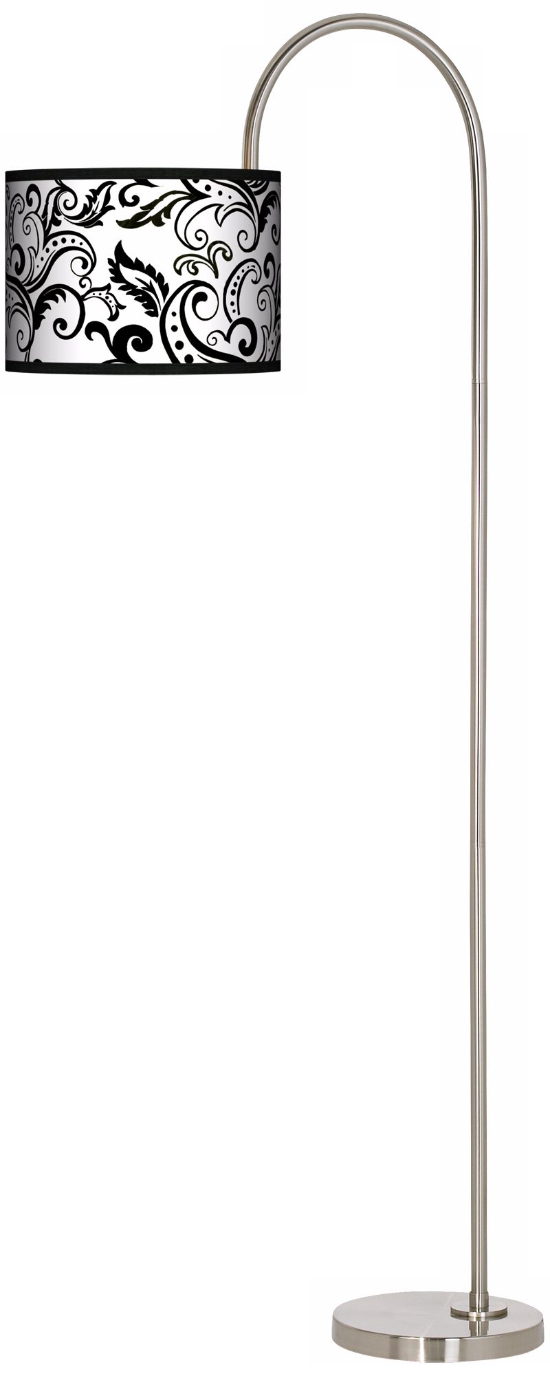 Regency Black Arc Tempo Giclee Floor Lamp