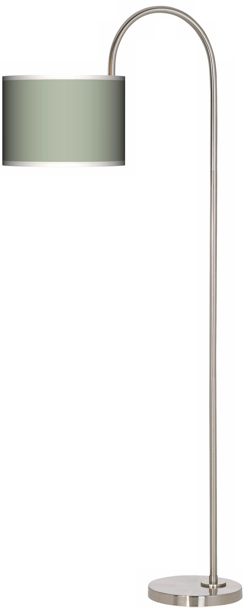 Sea Gray Arc Tempo Giclee Floor Lamp