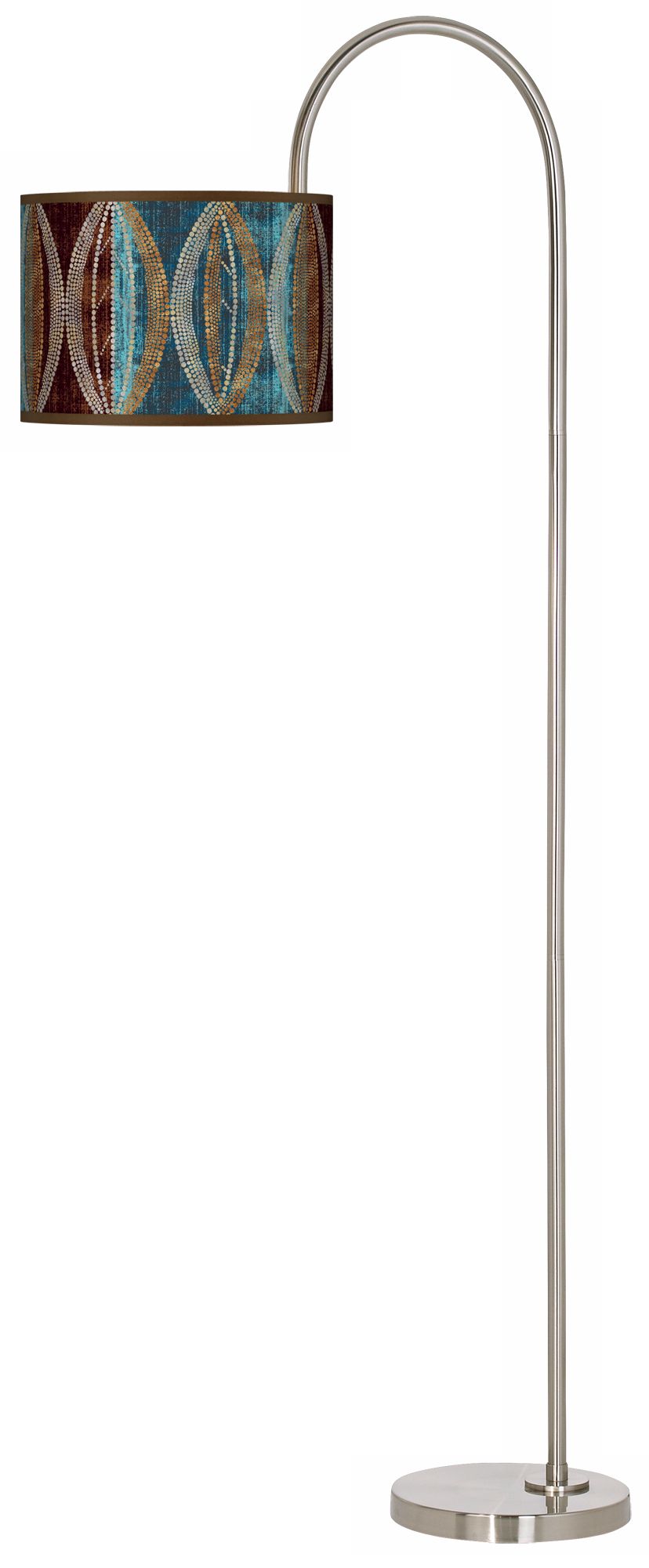 Stacy Garcia Pearl Leaf Peacock Arc Tempo Giclee Floor Lamp