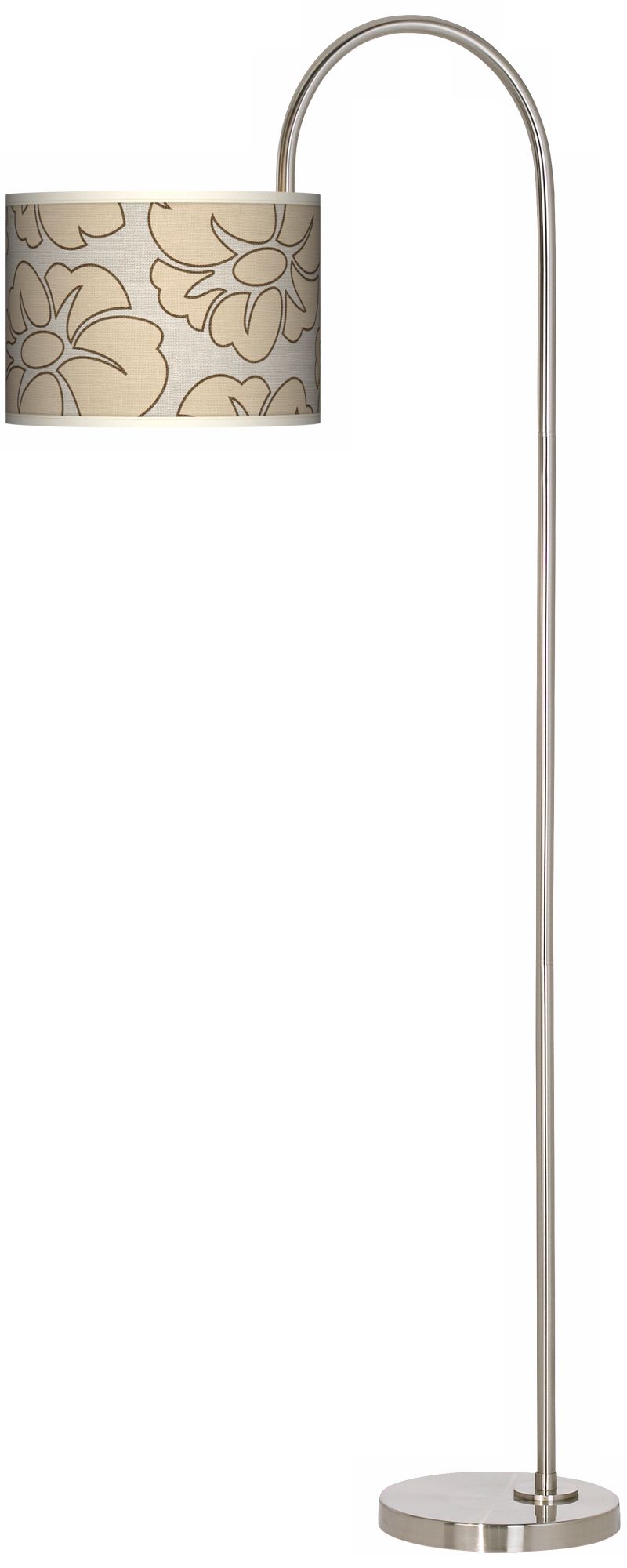 Floral Silhouette Arc Tempo Giclee Floor Lamp