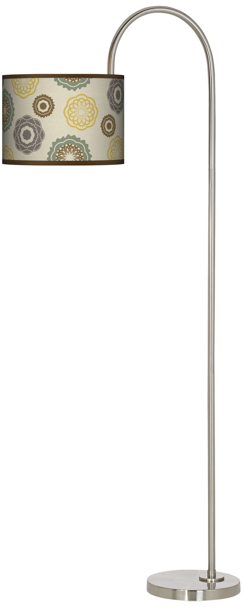 Ornaments Linen Giclee Arc Tempo Floor Lamp