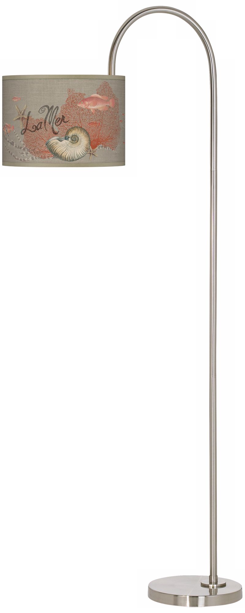 La Mer Seafan  Arc Tempo Giclee Floor Lamp