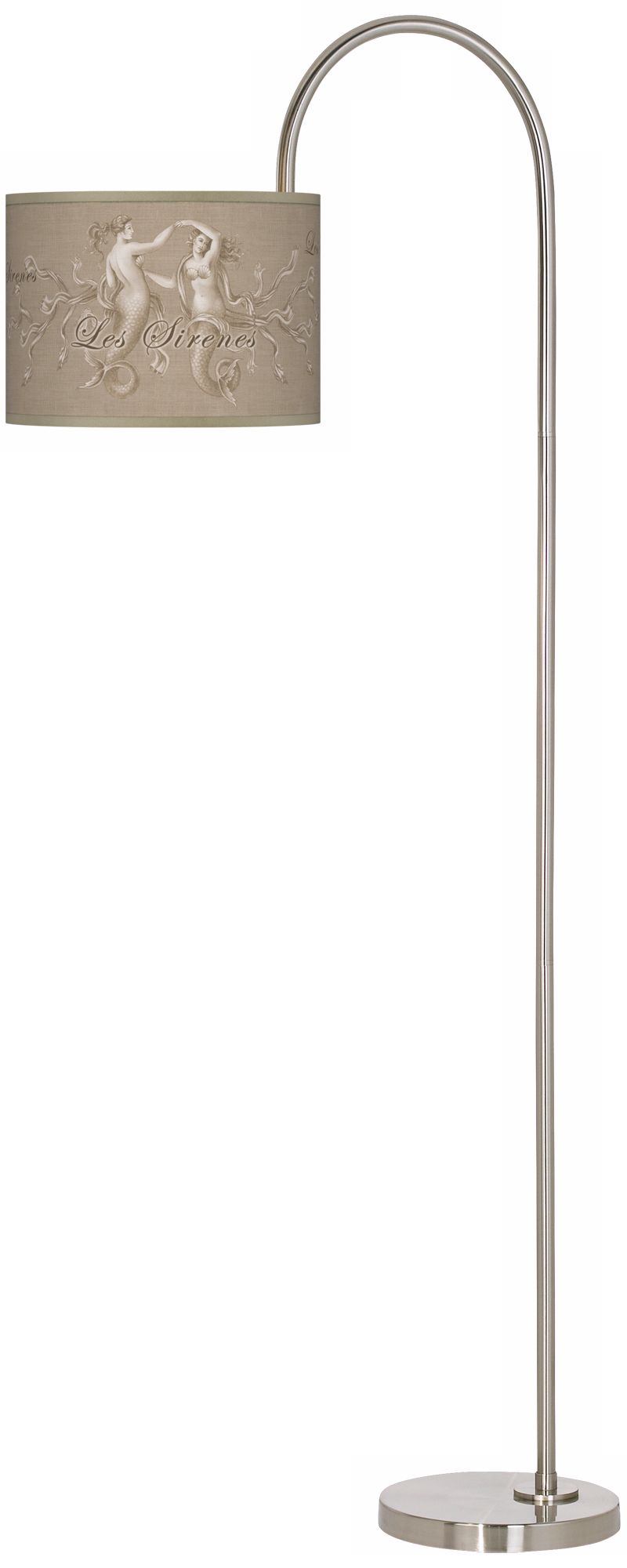Les Sirenes Natural Arc Tempo Giclee Floor Lamp