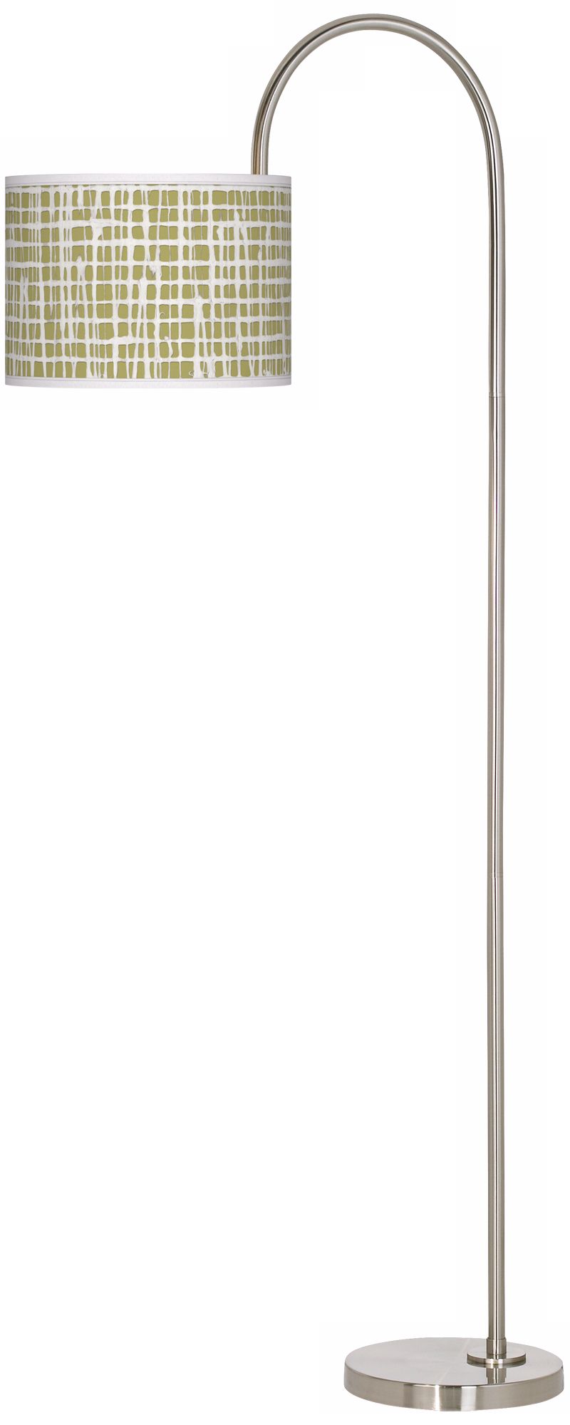 Ecru Screen Linen Arc Tempo Giclee Floor Lamp