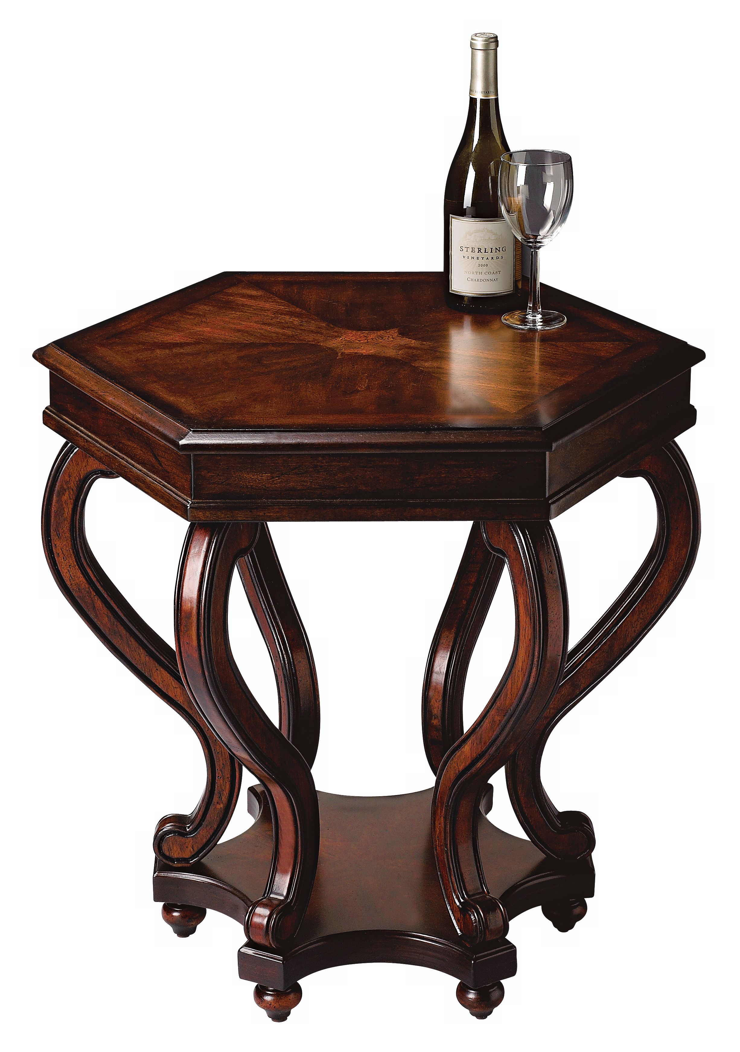 Plantation Cherry Collection Hexagonal Accent Table