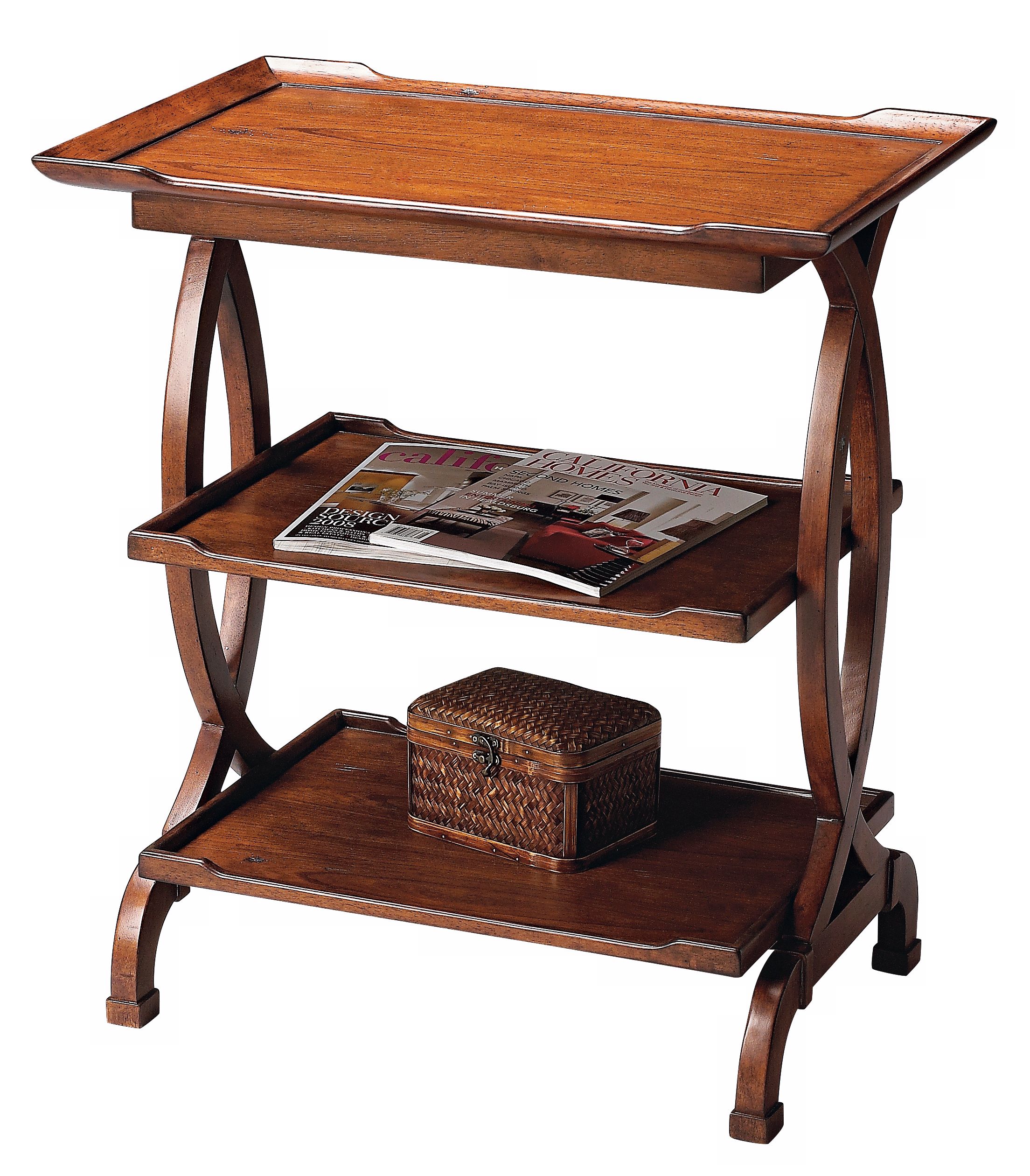 Masterpiece Collection Cherry 3-Shelf Side Table