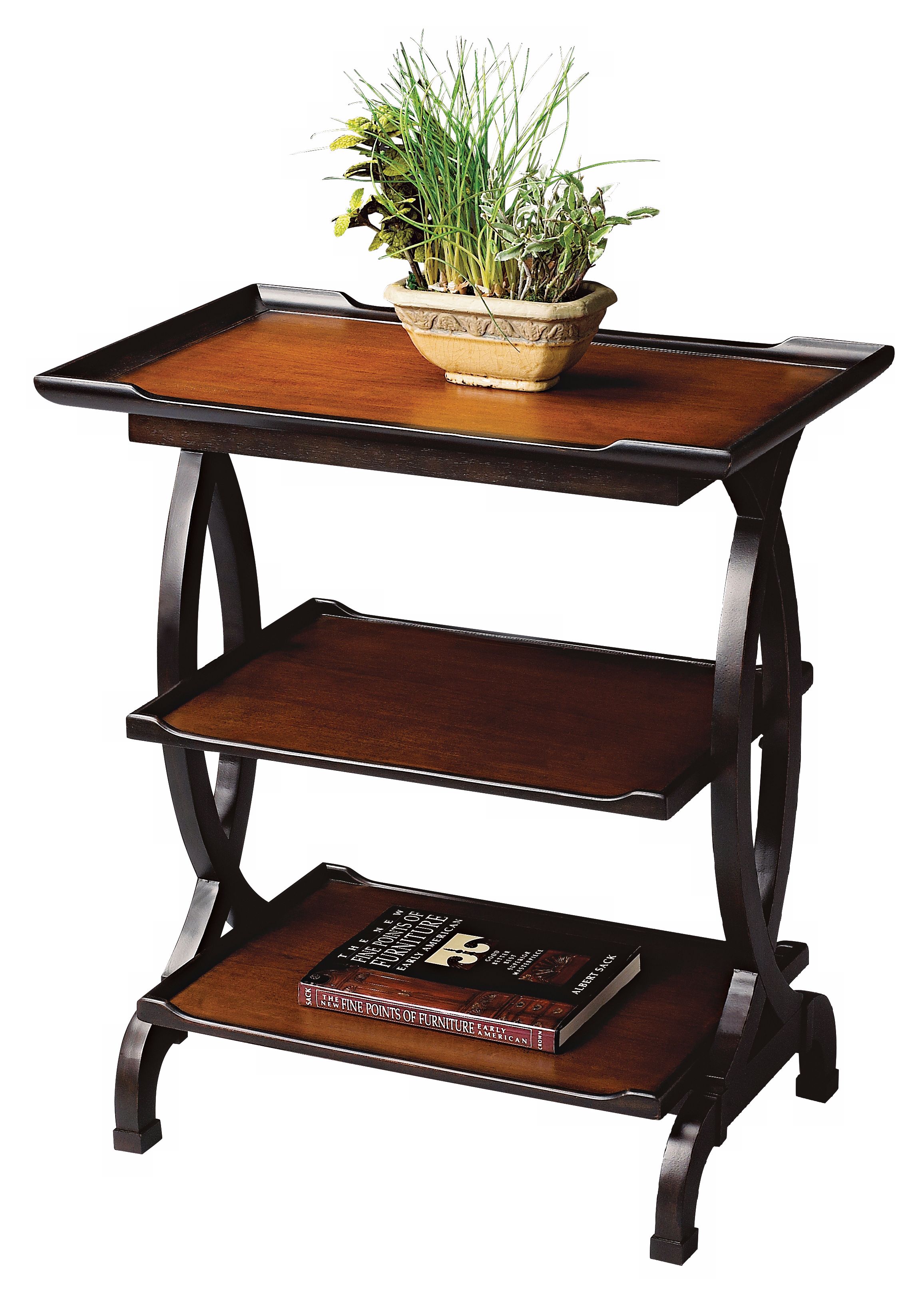 Loft Collection Two-Tone 3-Shelf Side Table