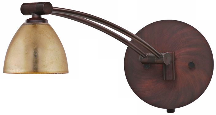 Divi Bronze Gold Foil 12 1/2" Plug-In Swing Arm Wall L