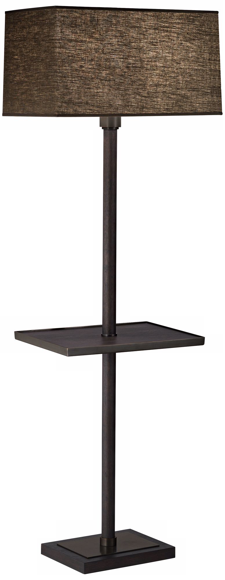 Robert Abbey Oak Bronze Truffle Adaire Tray Table Floor Lamp