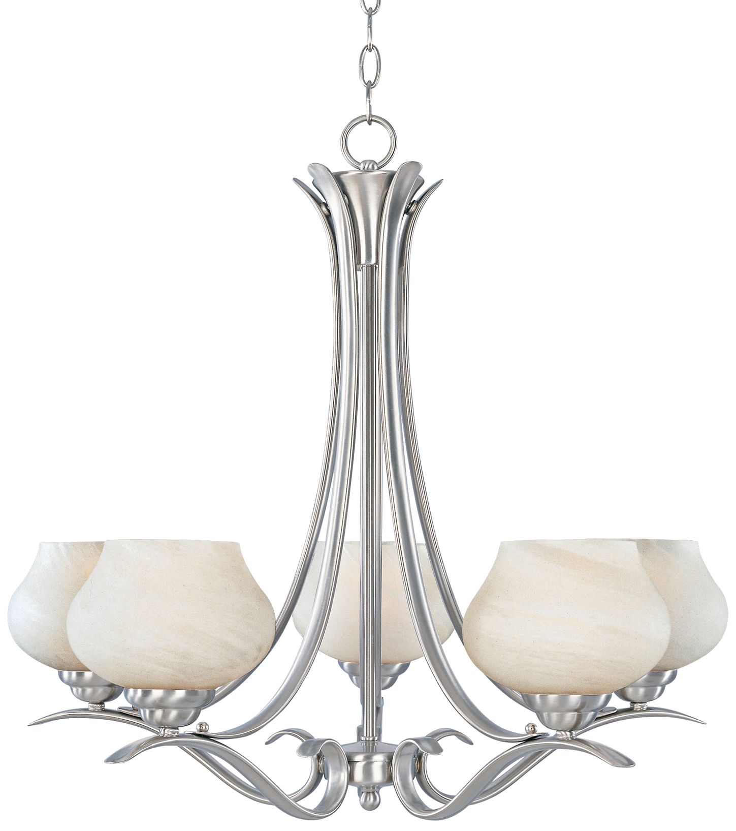 Moon Shadow Satin Platinum 5-Light Chandelier