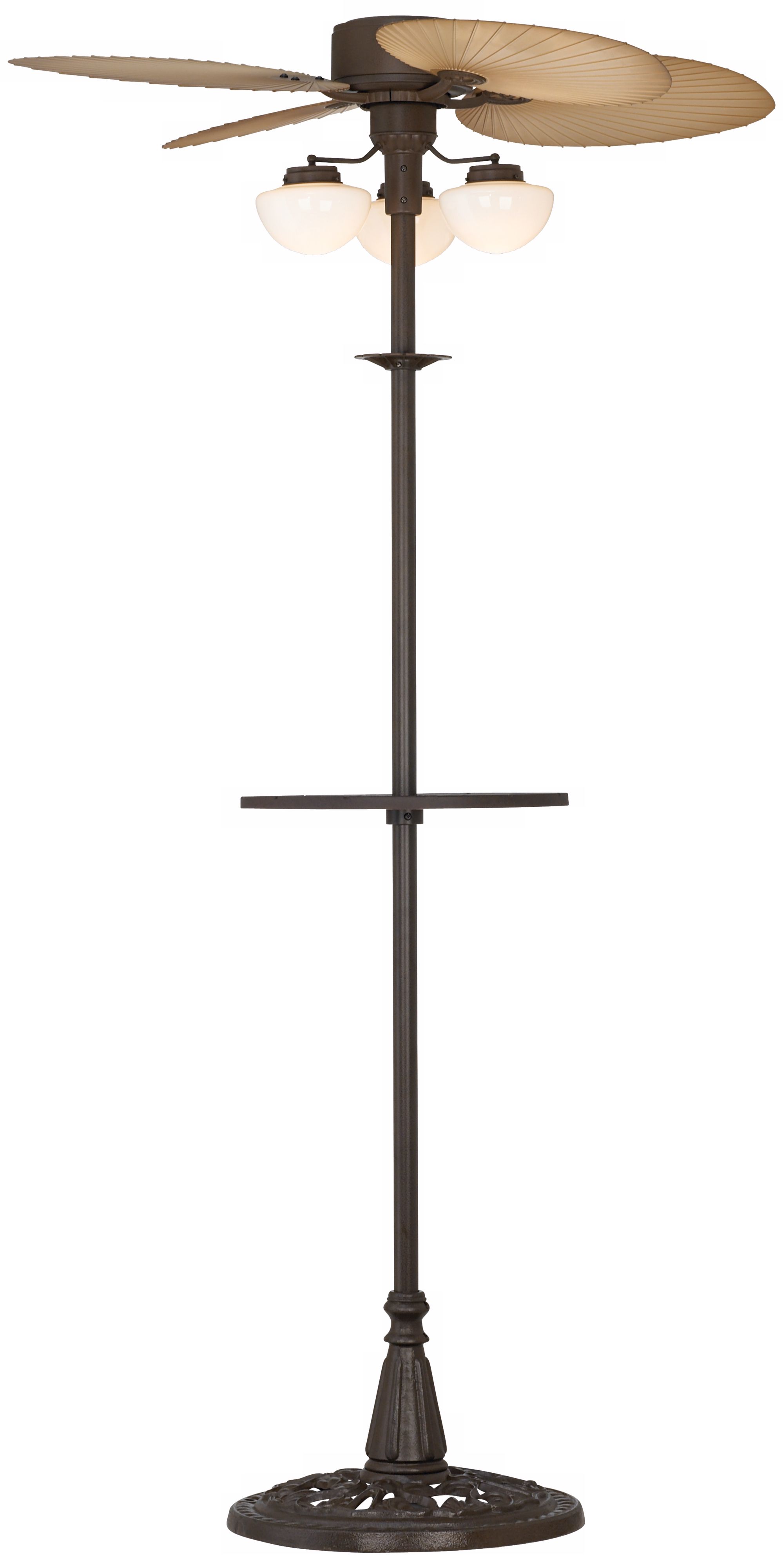 52" Palm Blade Lighted Outdoor Floor Fan