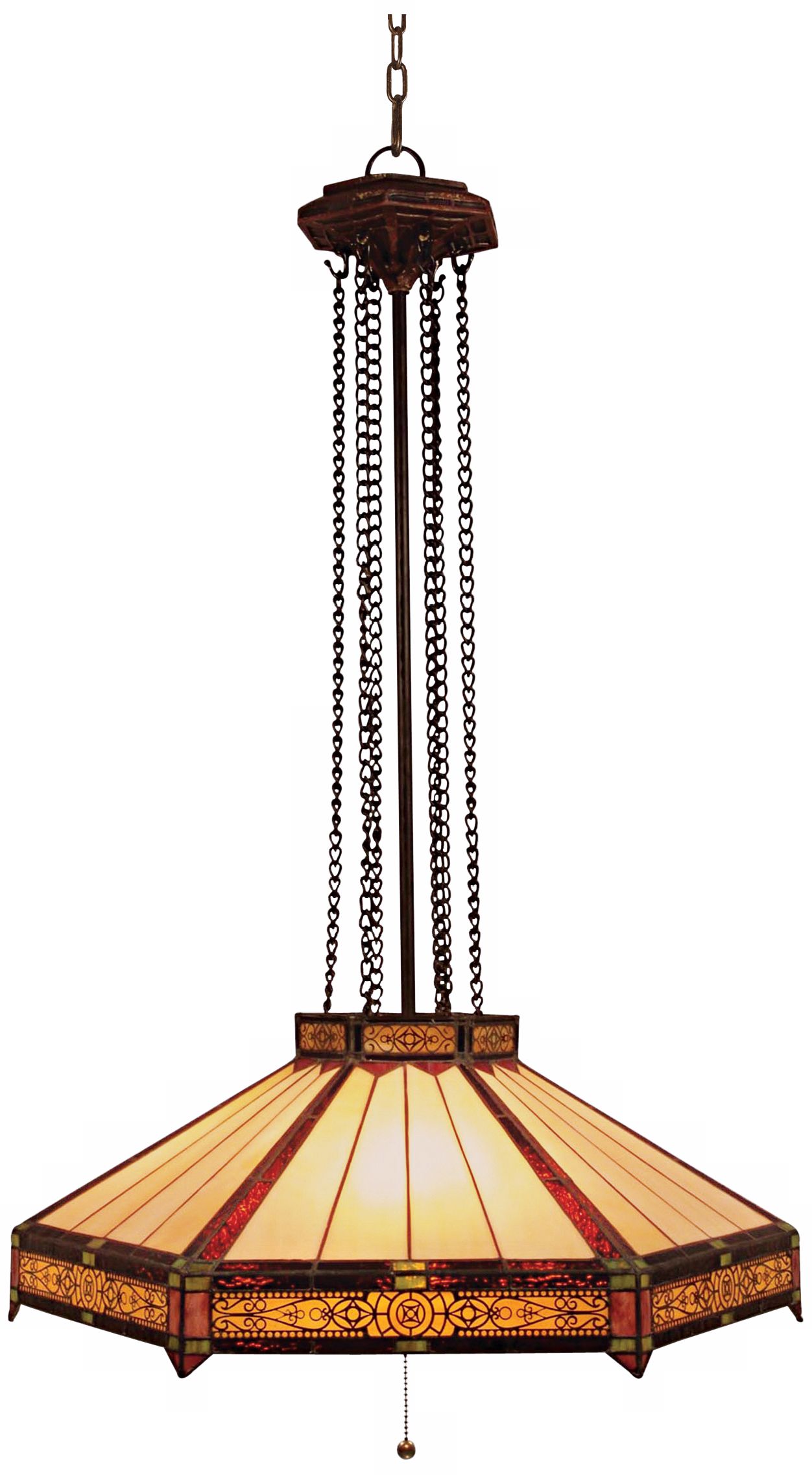 Aged Bronze Filigree Tiffany Style 20" Wide Chandelier