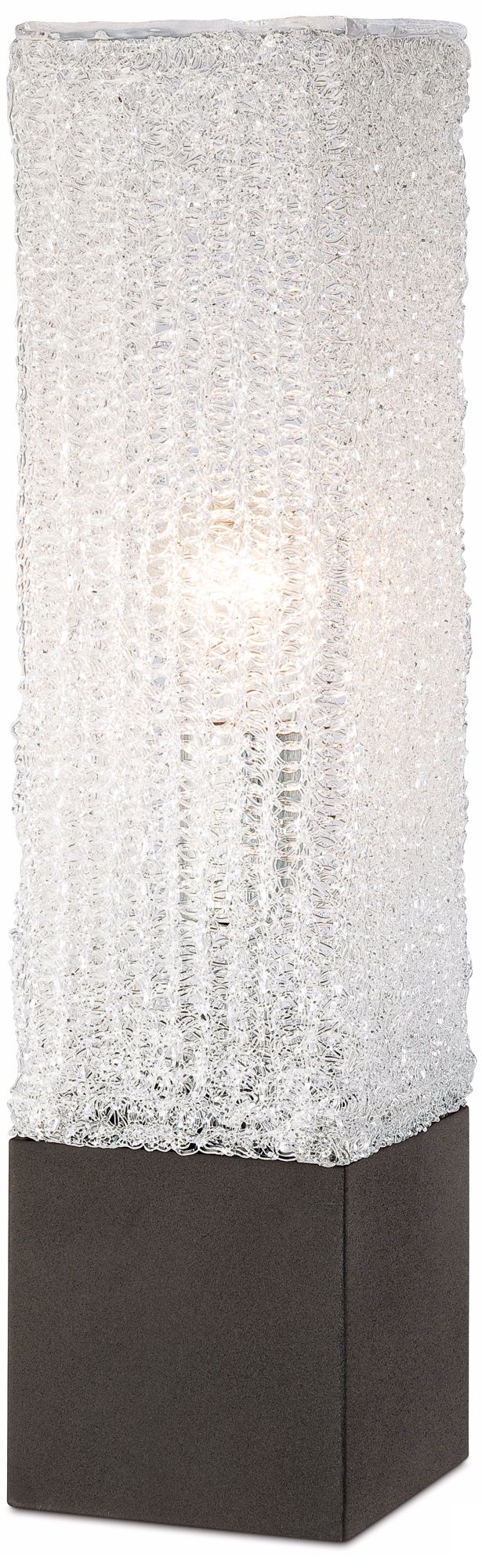 Textured  Clear Acrylic Rectangular Accent Table Lamp