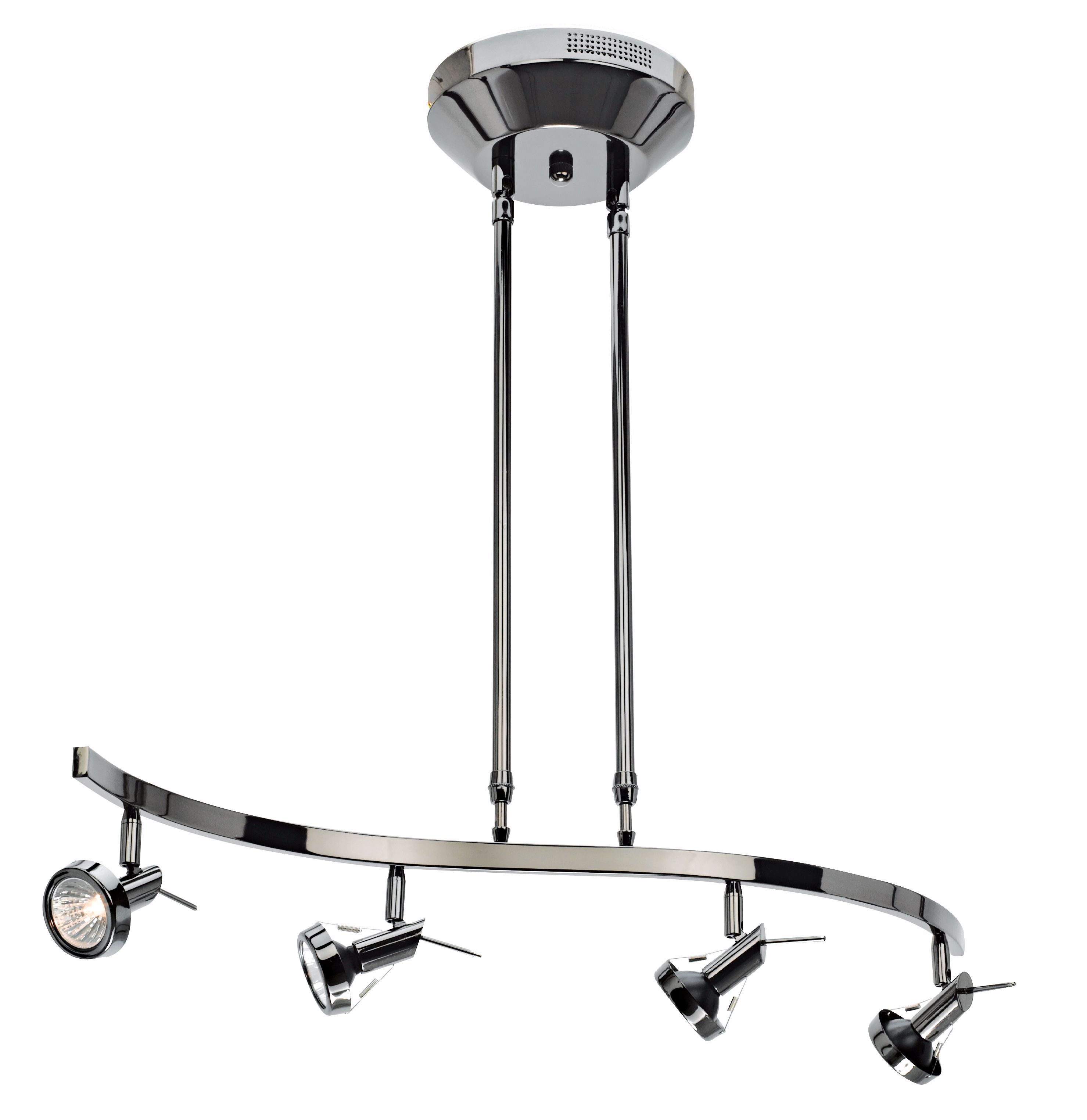 Versahl Black Chrome Finish Adjustable Pendant Light