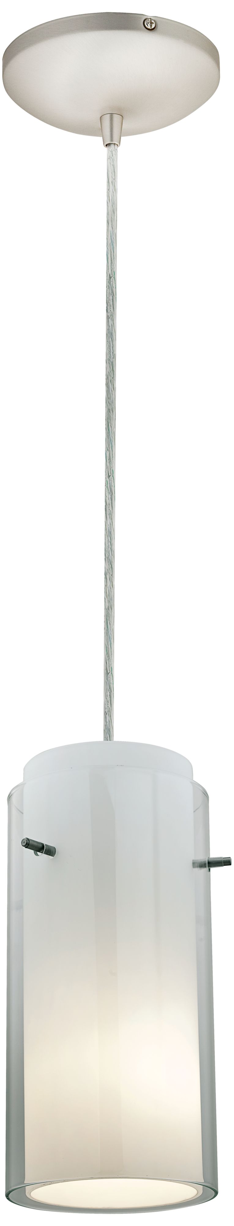 Brushed Steel Clear Opal Glass Mini Pendant Chandelier