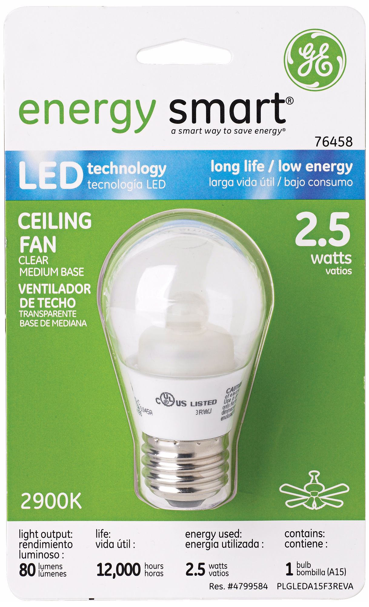 GE Energy Smart 2.5 Watt LED Clear Glass Medium Base Bulb