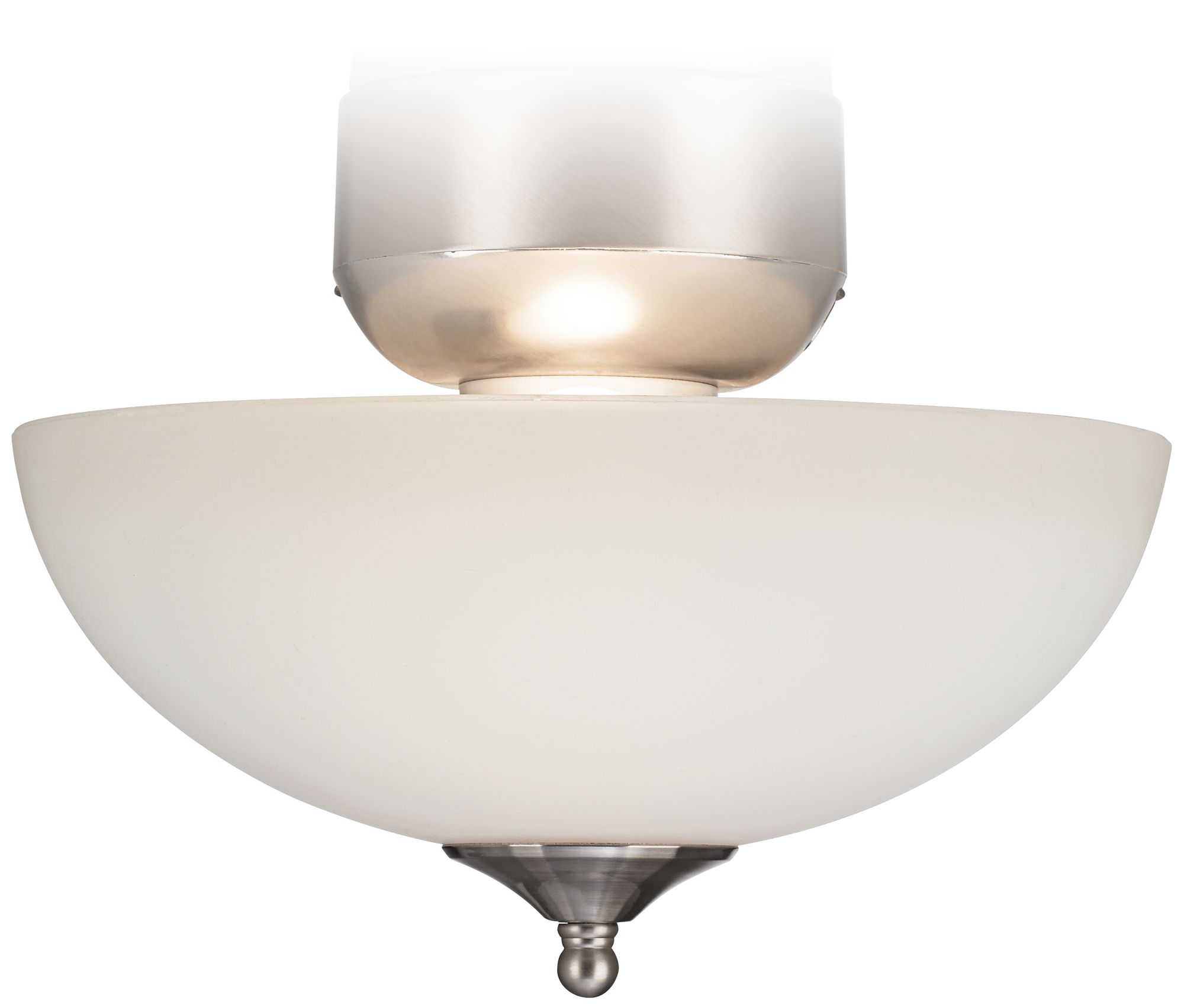 White Glass Brushed Nickel CFL Ceiling Fan Light Kit