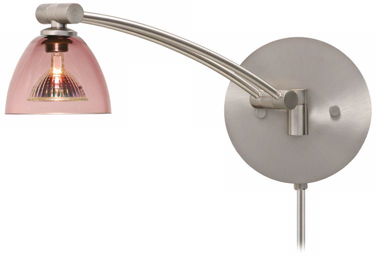 Divi Nickel Amethyst 12 1/2" Plug-In Swing Arm Wall Light