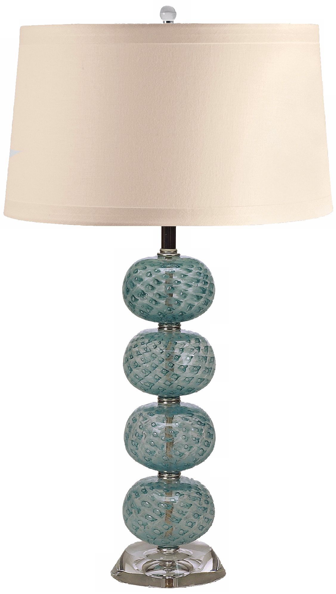 Aqua Hand-Blown Glass Ball Table Lamp