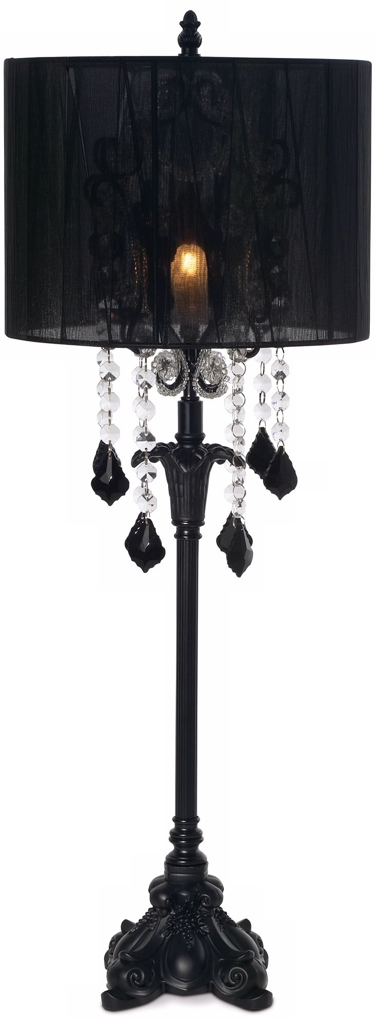 Black Crystal Chandelier Style Table Lamp