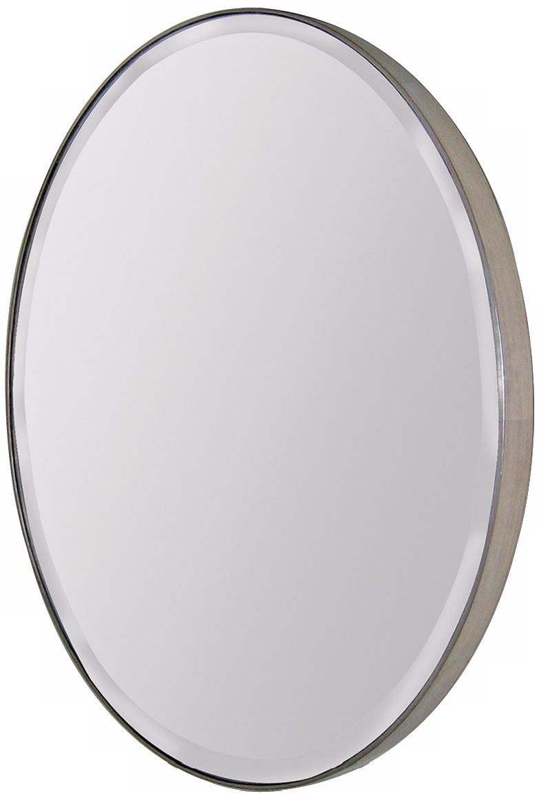 Silver Finish Oval Frame 29" High Wall Mirror