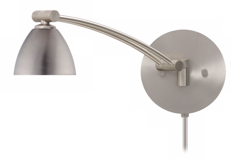 Divi Satin Nickel 12 1/2" Plug-In Swing Arm Wall Light