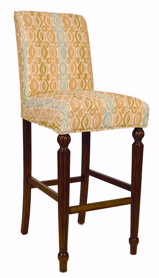 Beach Slipcovered Turned Leg 32 1/2" High Barstool