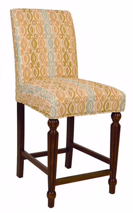 Beach Slipcovered Turned Leg 26" High Counter Stool