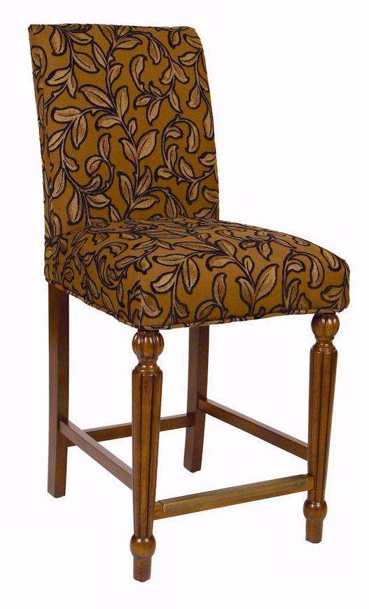 Tiger Slipcovered Turned Leg 26" High Counter Stool