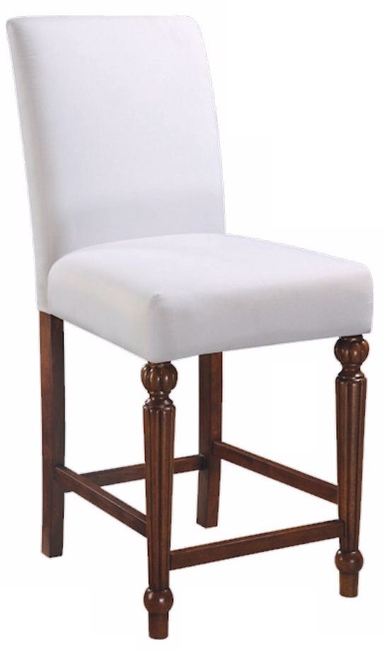 Turned Leg Muslin Covered 26" High Counter Stool