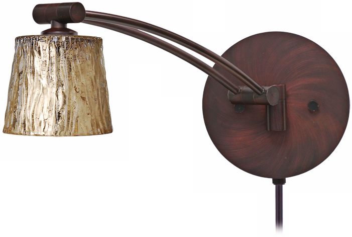 Nico Bronze Gold Foil 12 1/2" Plug-In Swing Arm Wall Light