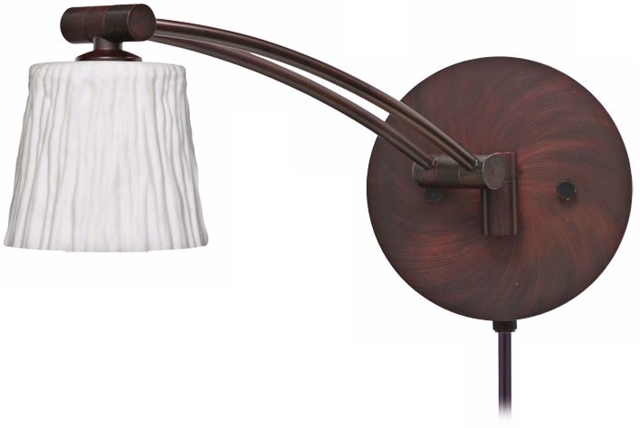 Nico Bronze Opal 12 1/2" Plug-In Swing Arm Wall Light