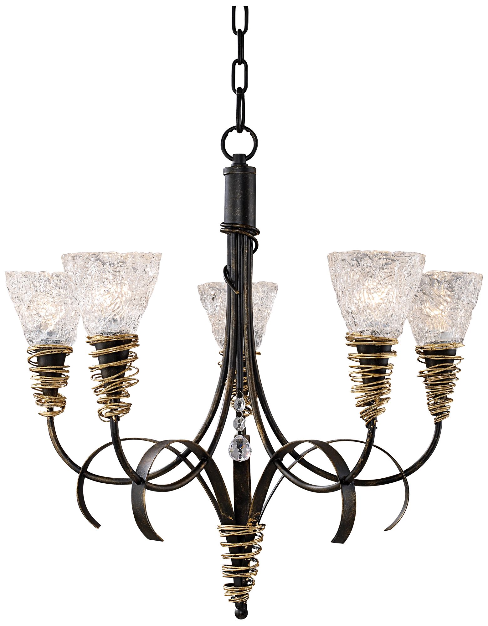 Equinox Black and Gold Finish 5-Light Chandelier