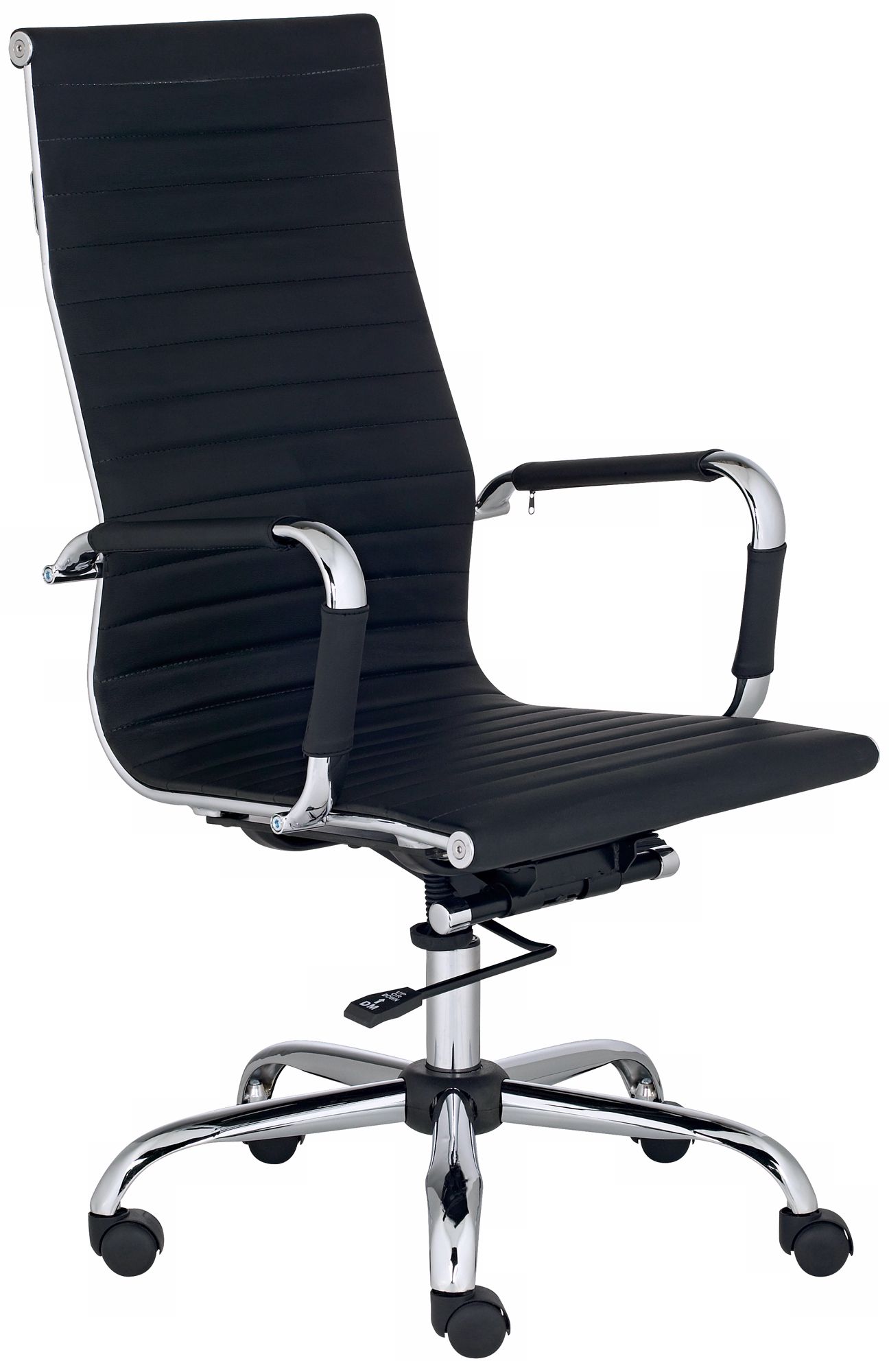 Black Leather High Back Swivel Office Chair