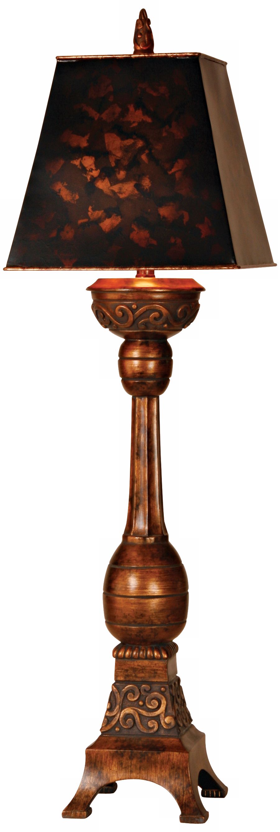 Tortoise Shell Shade Tall Buffet Accent Lamp